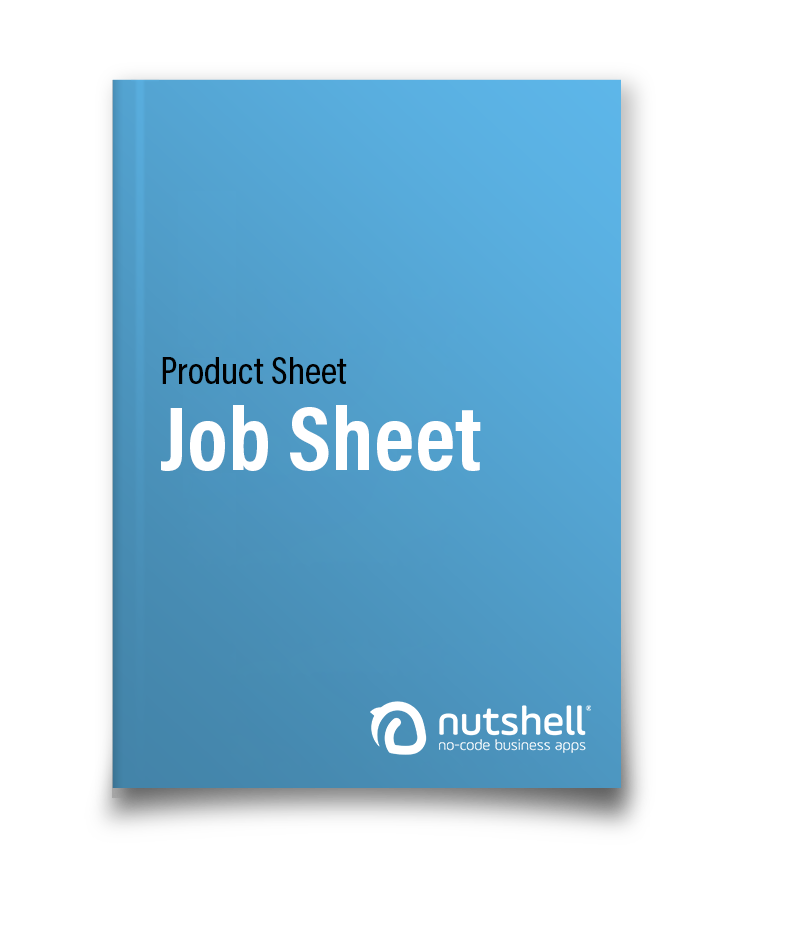 Product Sheet of Nutshell's Job Sheet app.